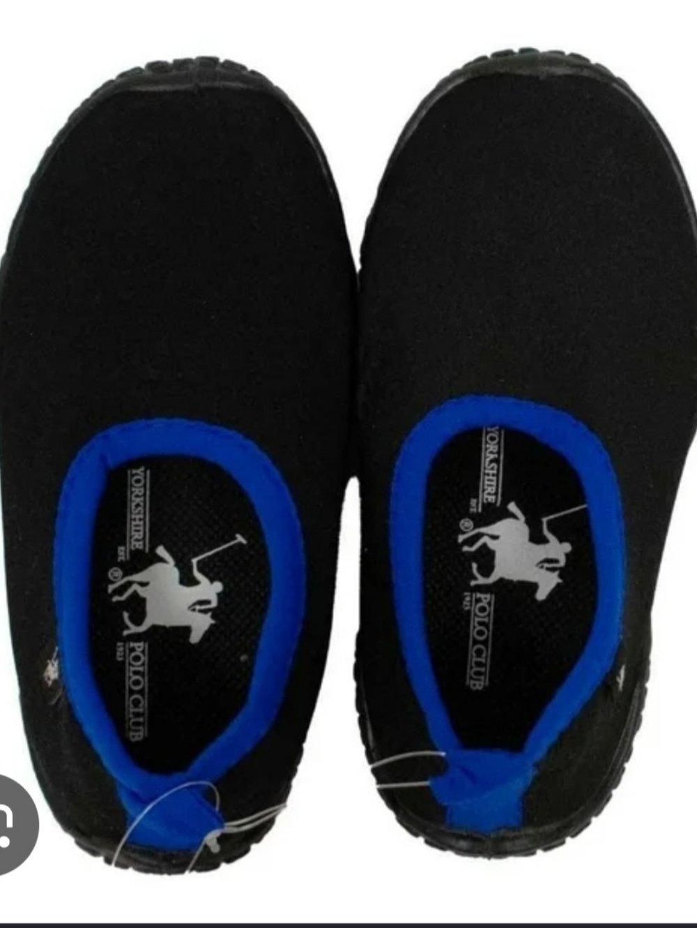 U.S. Polo Assn. Kids Black Water Shoes with Blue Trim